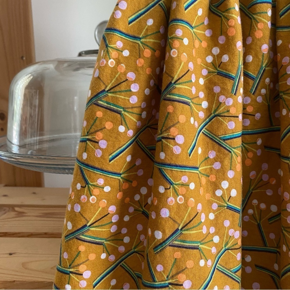 Piccadilly Bespoke Mustard Yellow Pink Floral Print Beckett Dress 2t - Picture 13 of 16